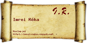 Imrei Réka névjegykártya